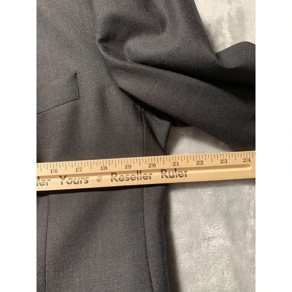 Brooks Brother 346 Stretch Suit‎ 44R Mens 2 Button Dark Gray Wool Pants 35x29